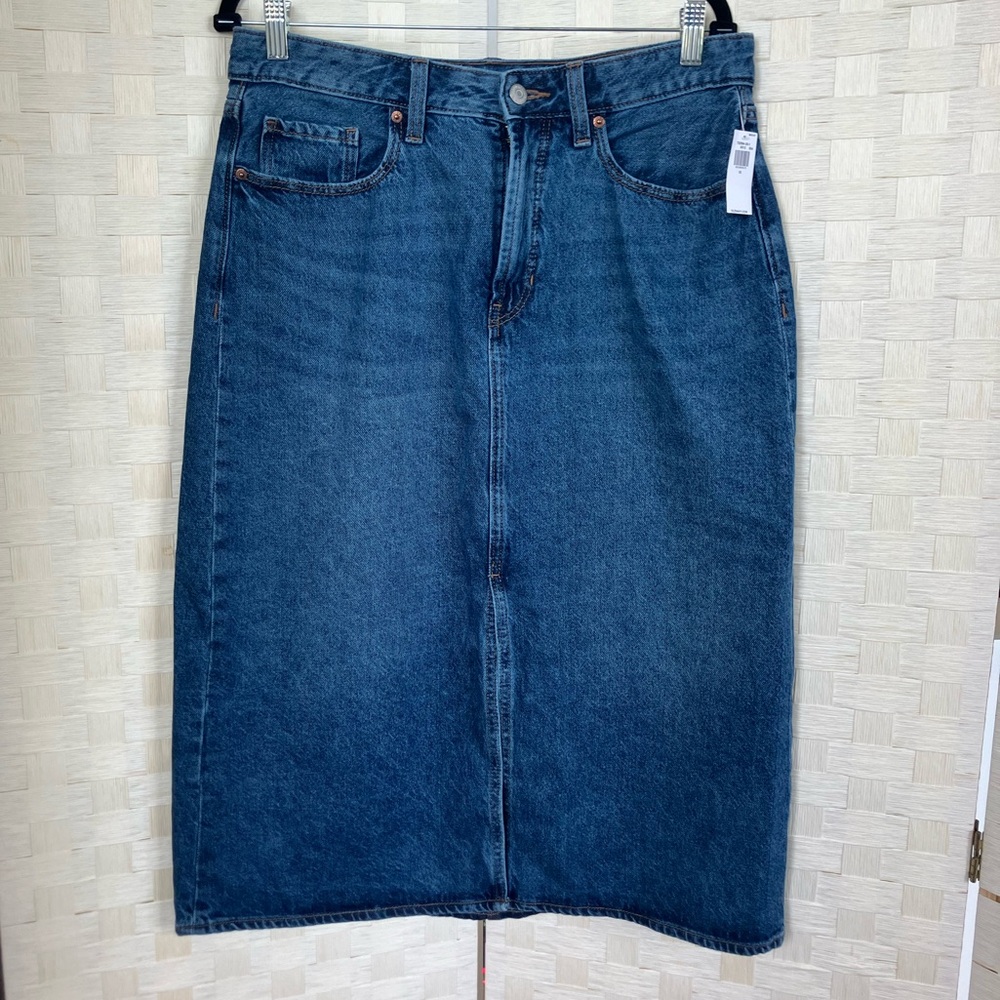 Old Navy High-Rise Blue Denim Skirt